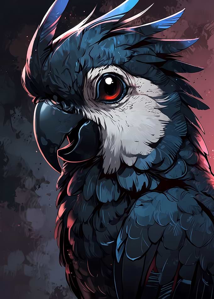 Vibrant Eye Cockatoo