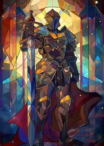 Sword Paladin Stained Glas
