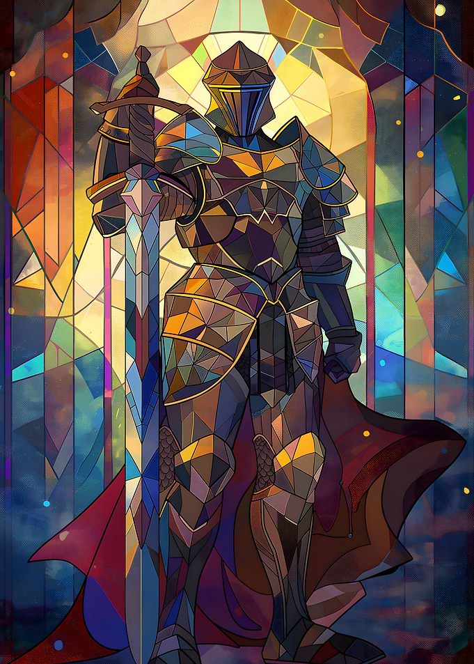 Sword Paladin Stained Glas