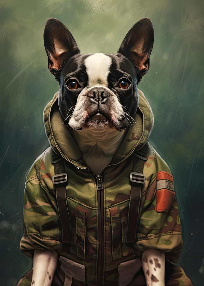 Boston Terrier Camo Jacket
