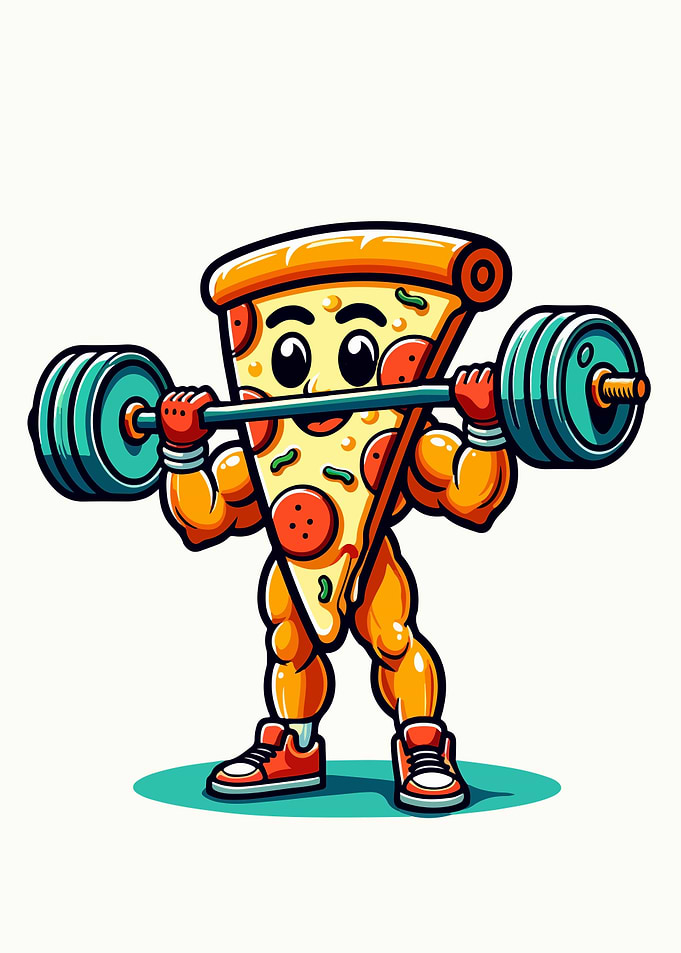 pizza gym funny art