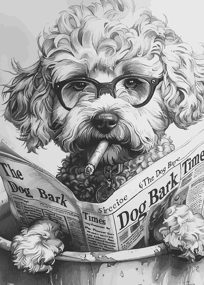 Funny dog cartoon smoke