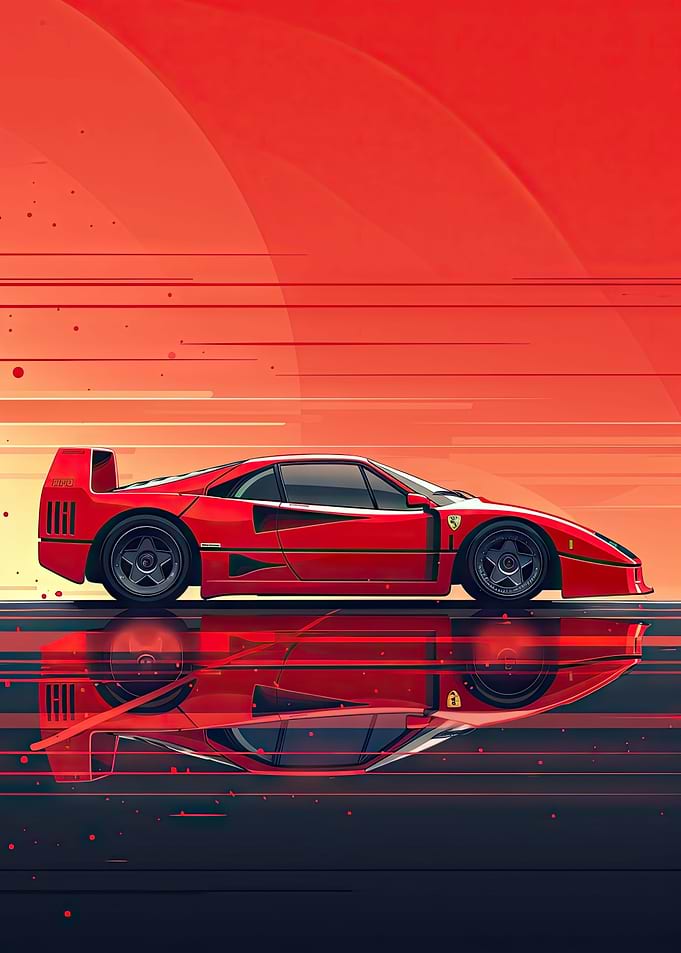 Ferrari on sunset