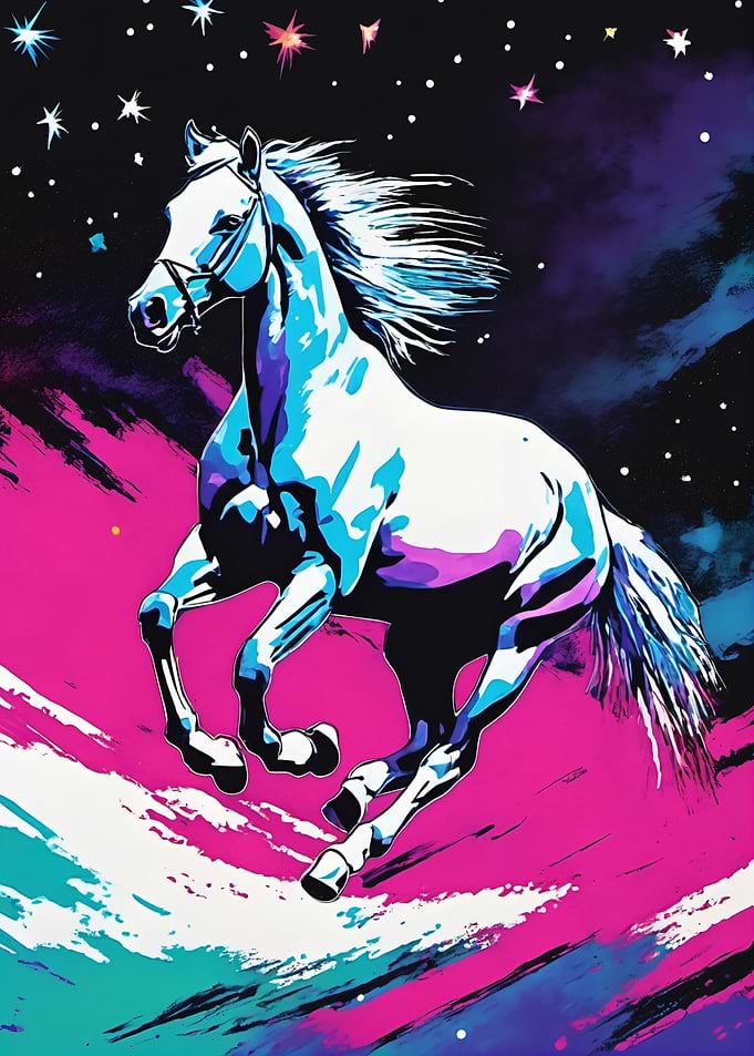 Horse running free