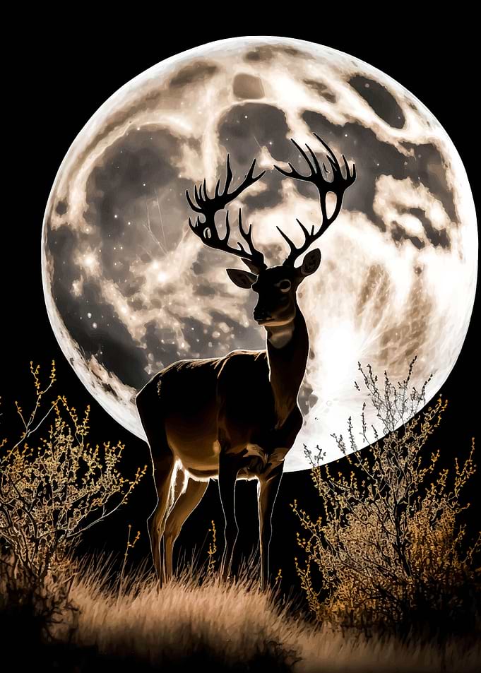 Deer Moon Landscape
