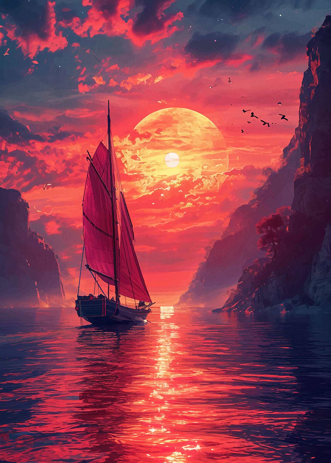 sailboat in a sunset