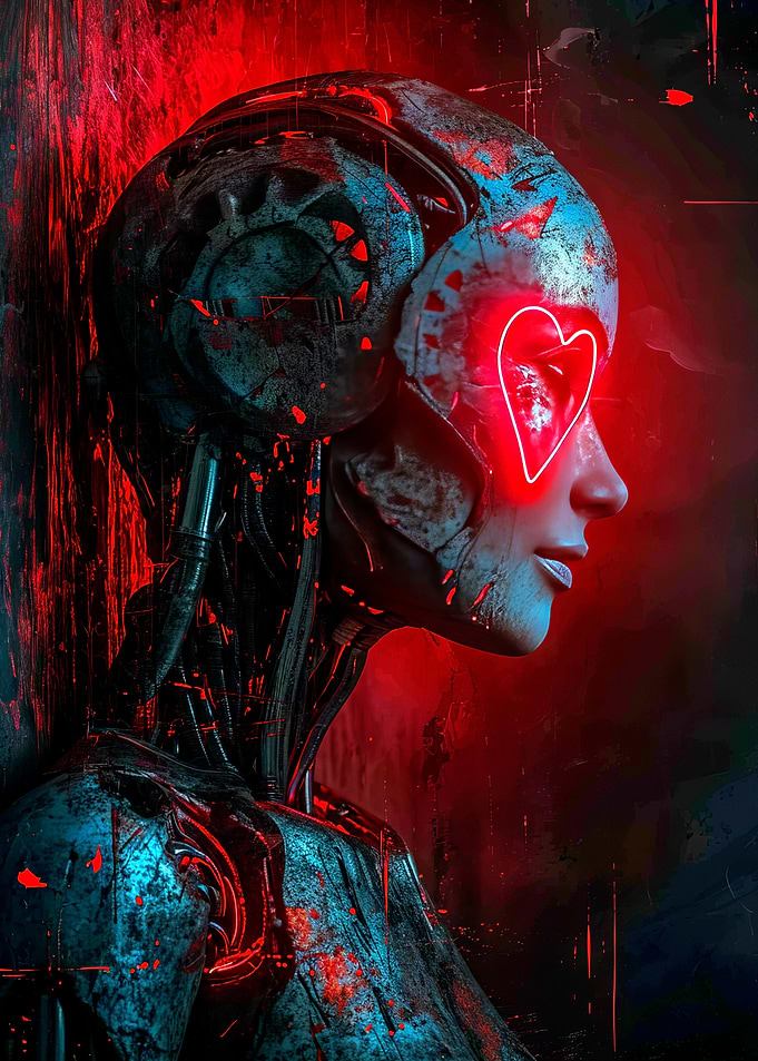 Cyborg girl in love