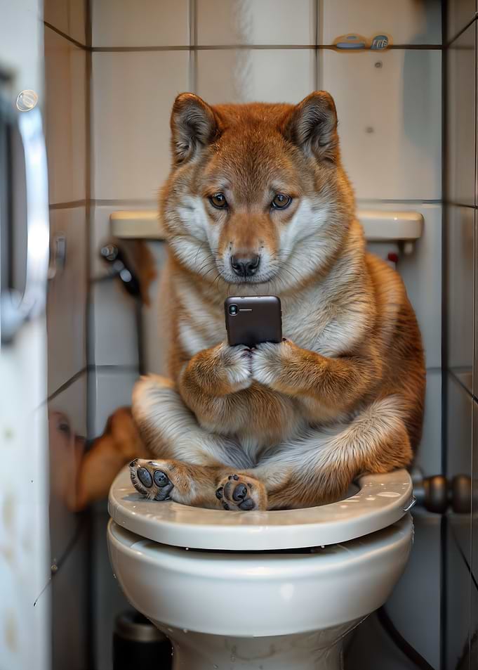 Shiba phone addicted