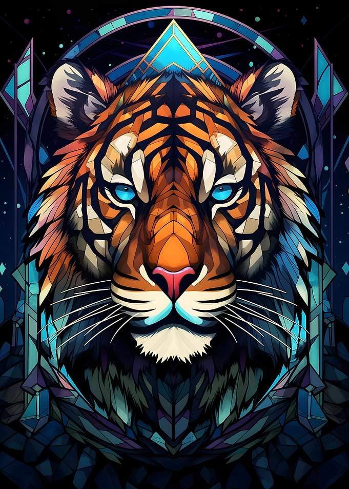 Tiger Stained Glass