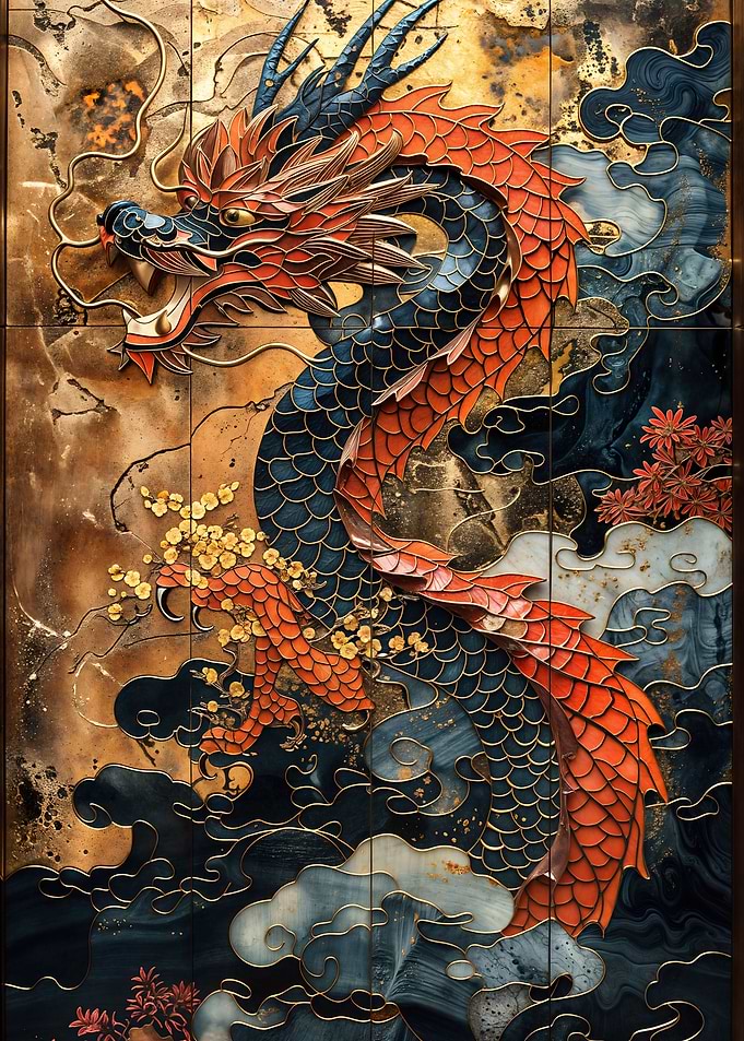 Gold And Black Dragon