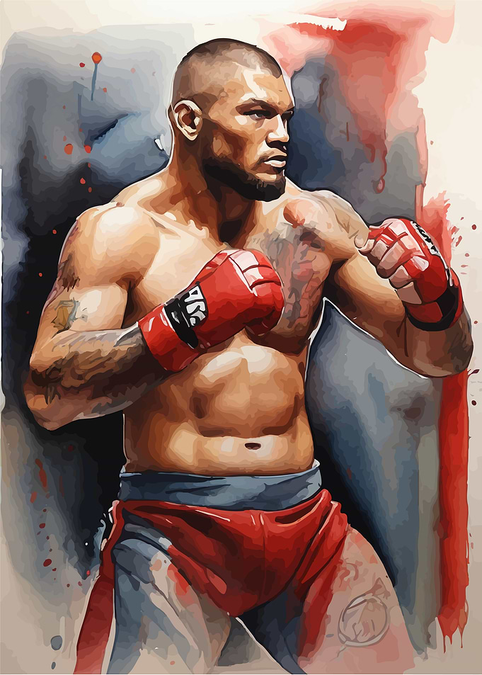 Mma fighting watercolor