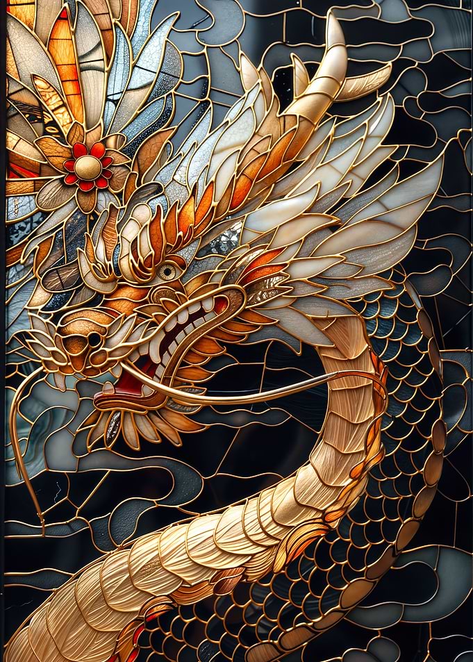 Kintsugi Dragon Plate
