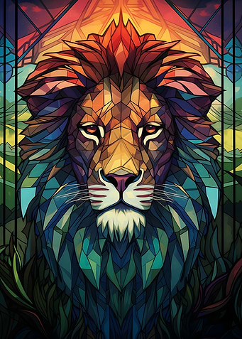 Lion Stained Glass