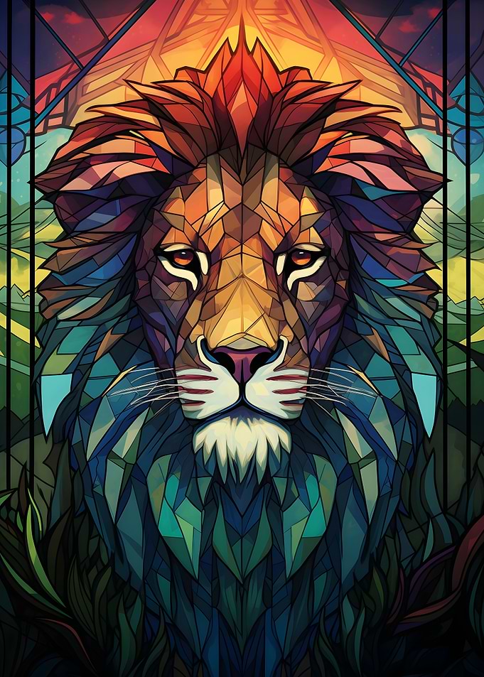 Lion Stained Glass