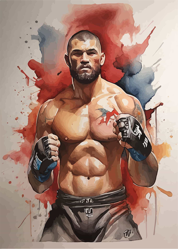 Mma fighter watercolor
