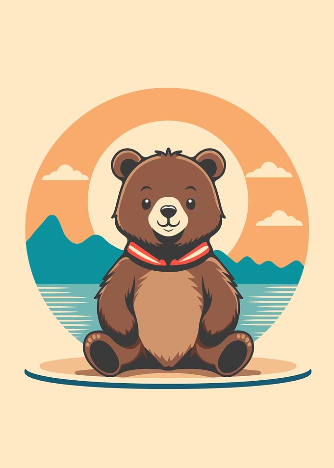 Cute Bear On Vacation