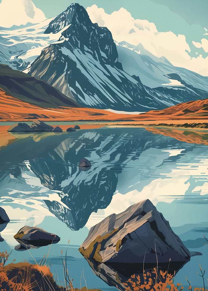 mountain vintage sunset