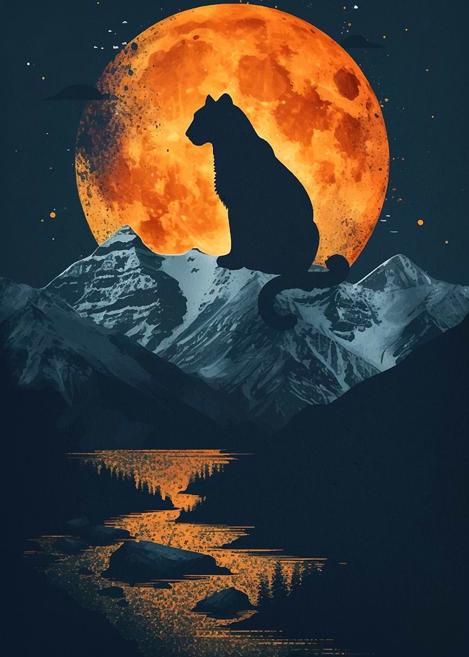 mountain vintage sunset