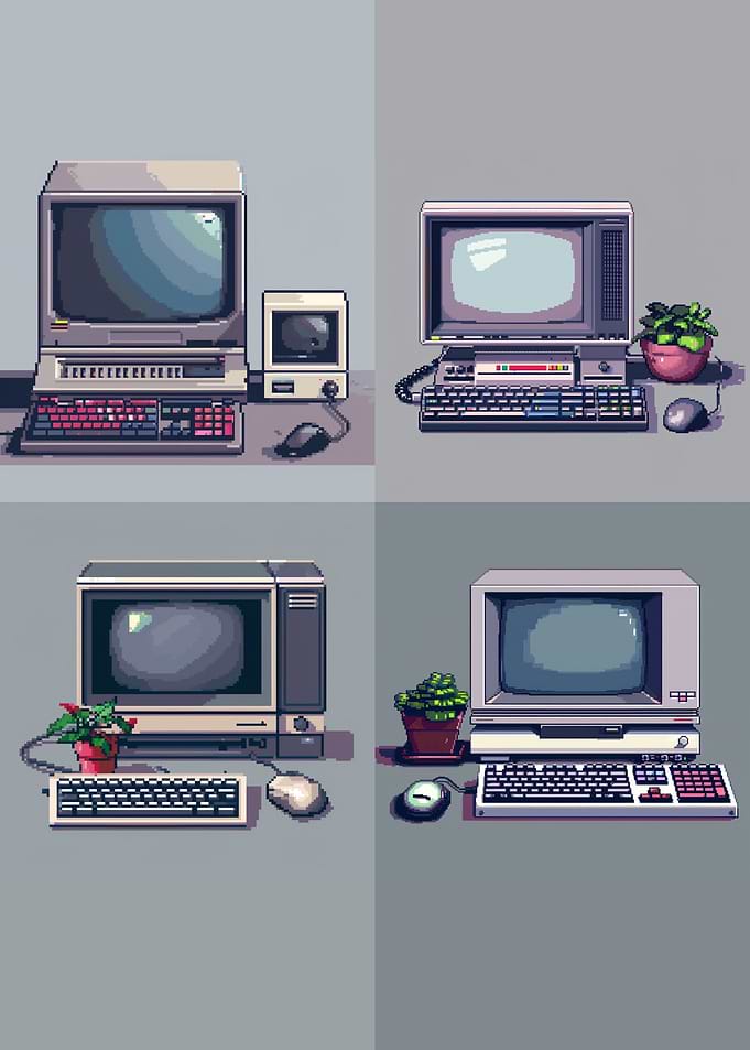 Pixel Art 8 bit Computer