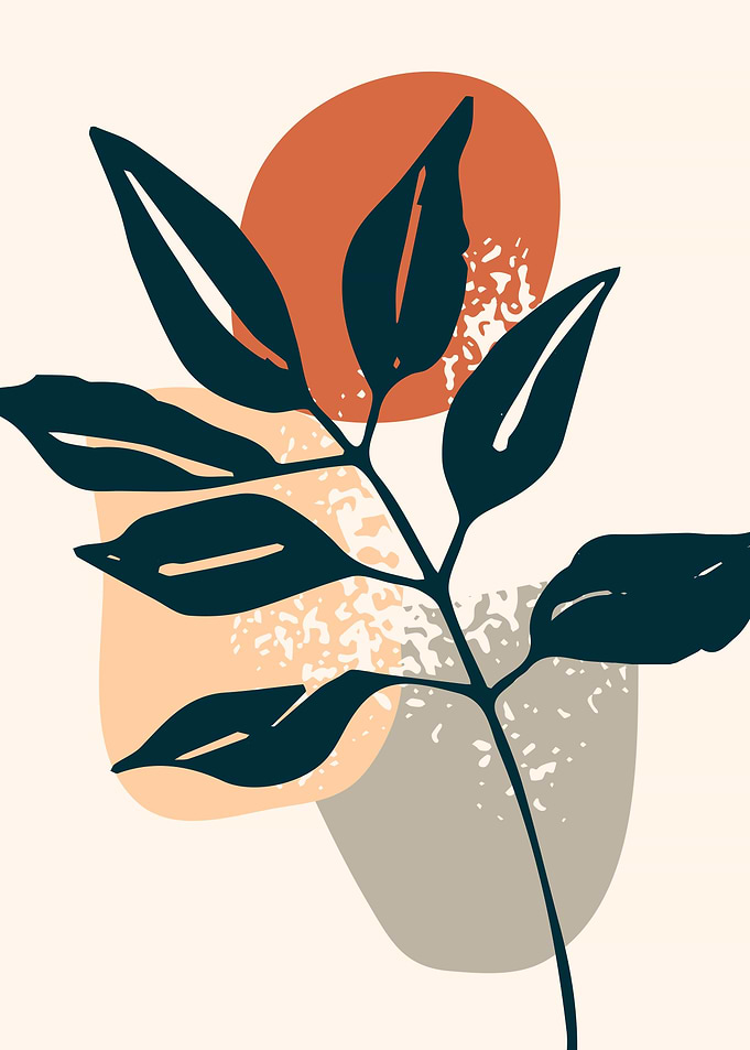 Dark leaf geometric shape
