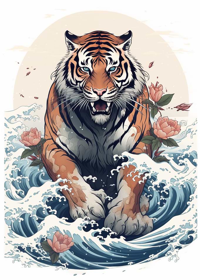 Lion In The Great Wave