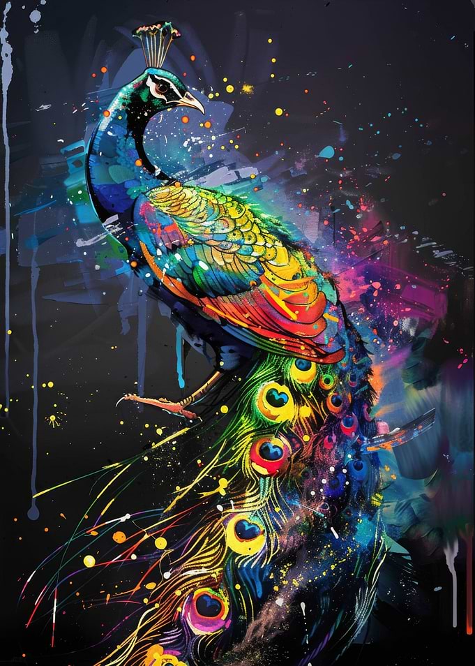 Peacock Popart Painting
