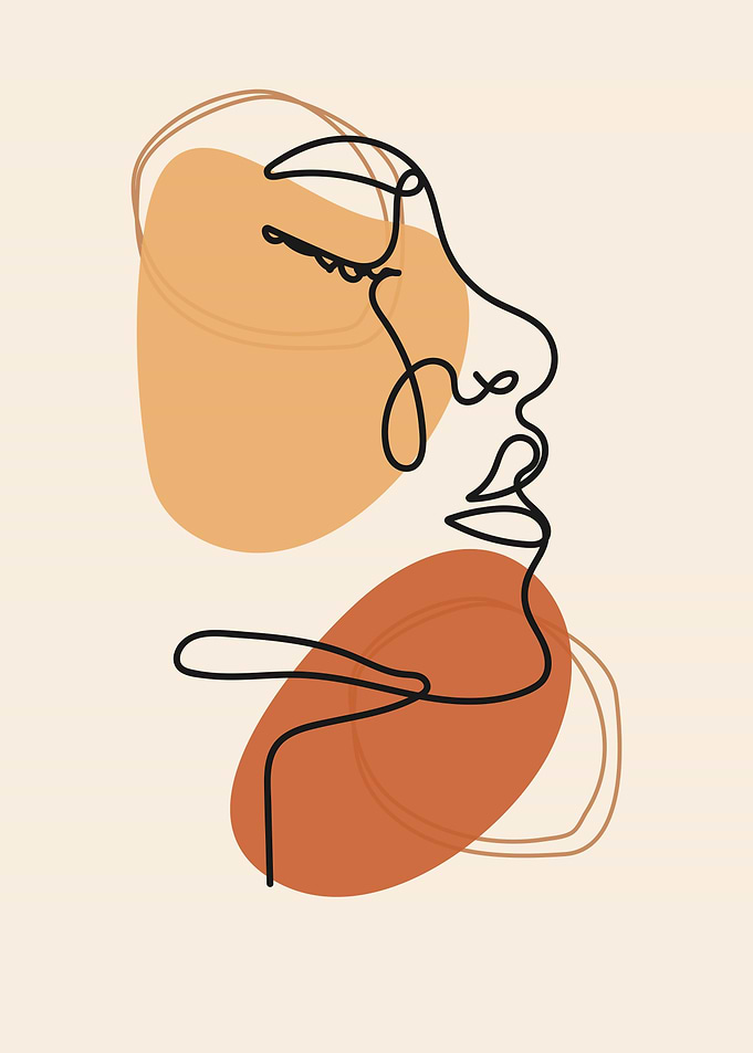 Sexy Femail face line art