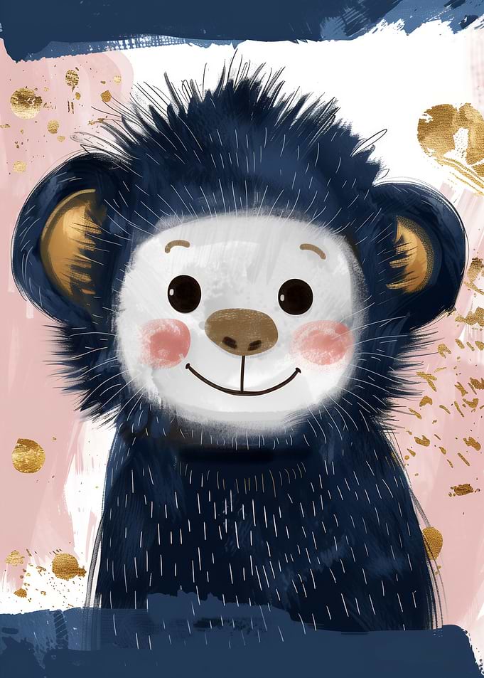 Joyful Baby Monkey Artwork