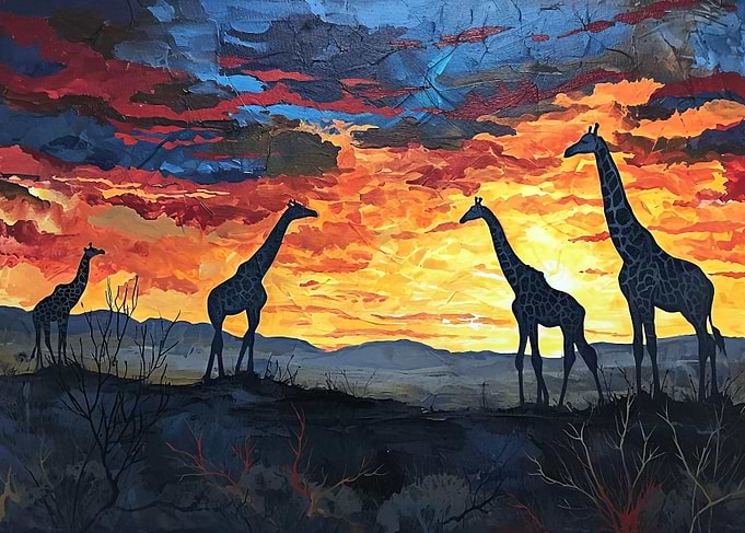 Desert wildlife at sunset