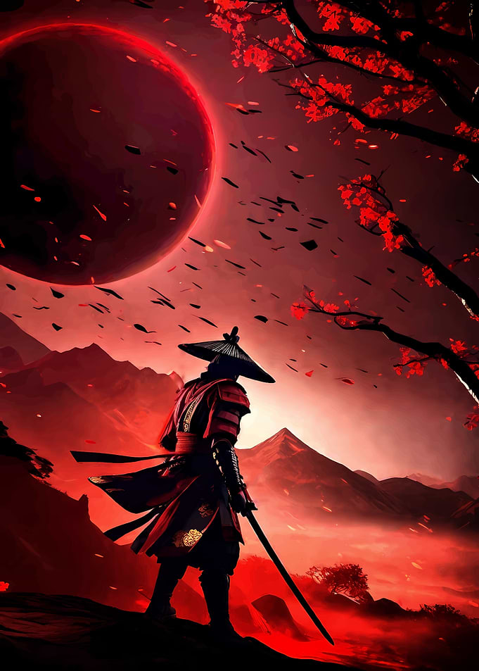 Red Japanese Samurai