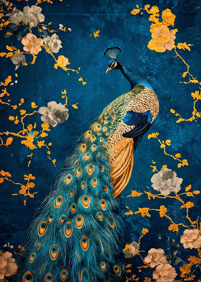Abstract Peacock Kintsugi