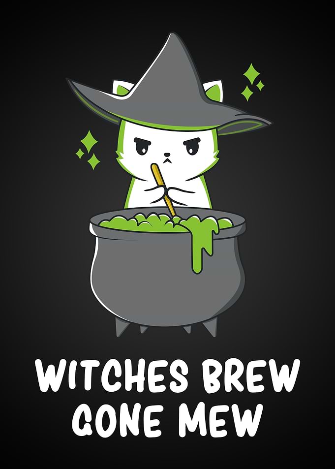 Spooky Halloween Witch Cat