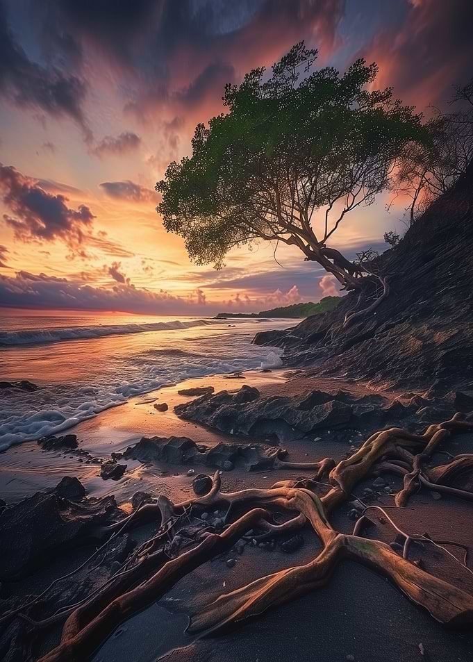 Glowing Roots at Sundown