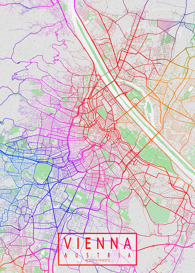 Vienna City Map Colorful
