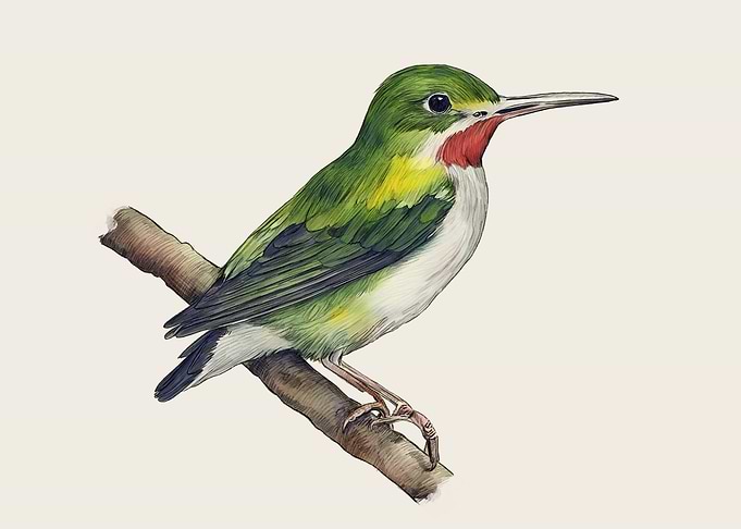 Jamaican bird watercolor