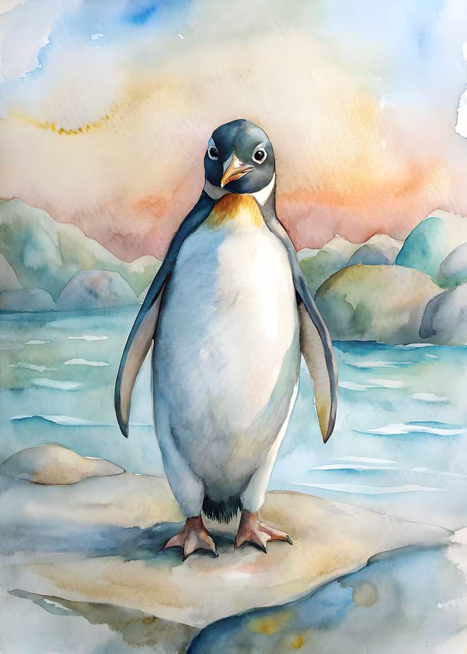 Penguin Watercolor Animal