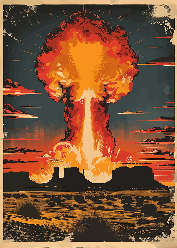 Bomb blast in the desert