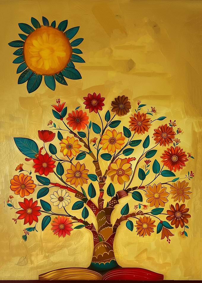 tree pagoda india yellow
