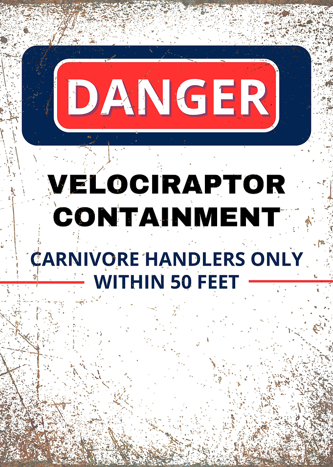 warning velociraptor