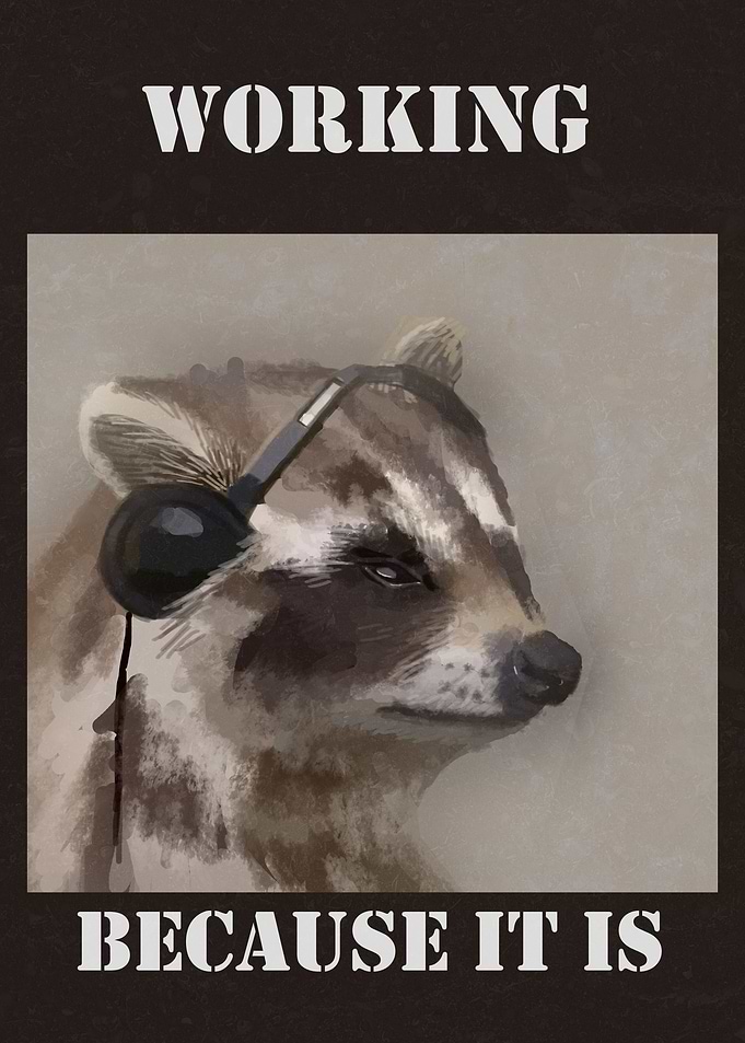 workaholic racoon