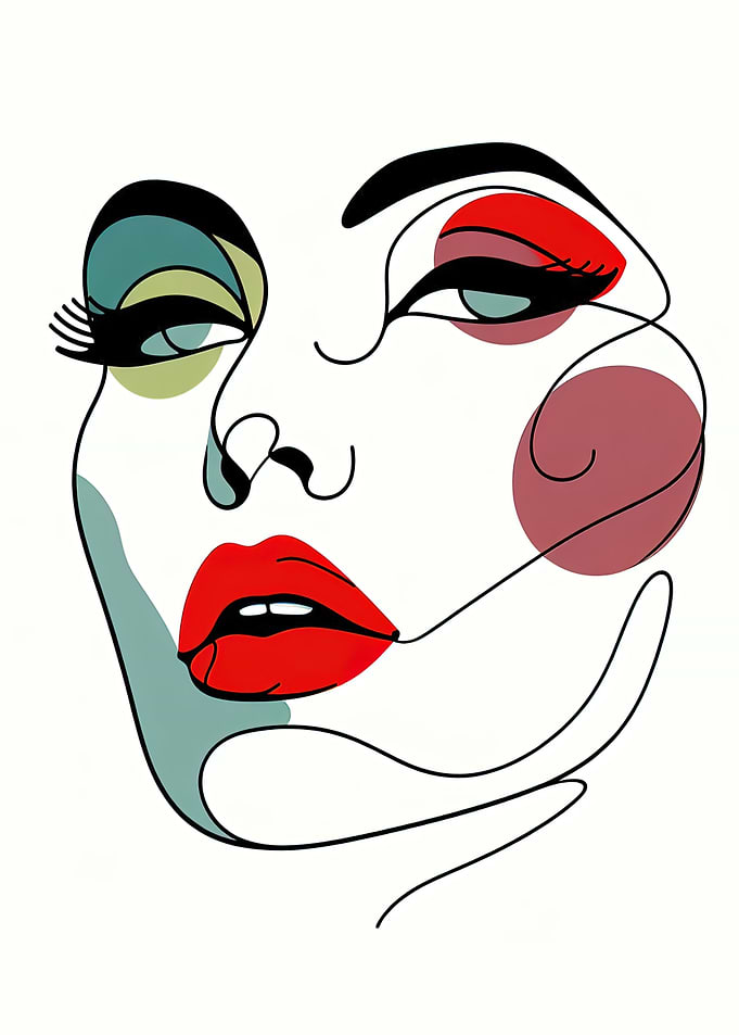 One Line Art Of Woman Face