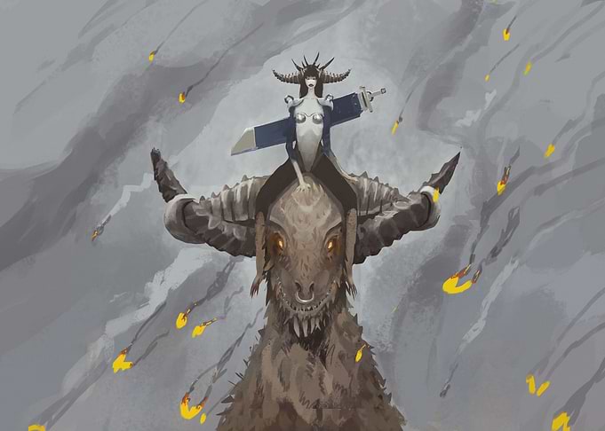 warrior girl with animal