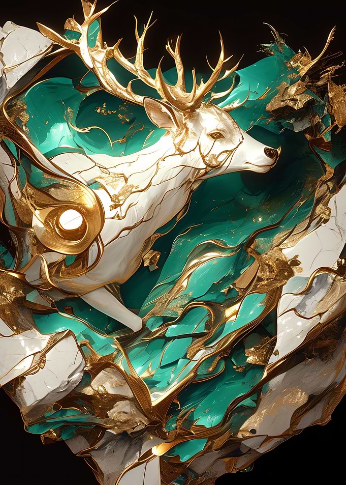 kintsugi art deer