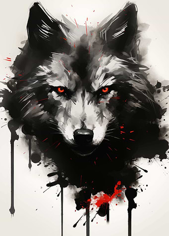 Ink Red Wolf