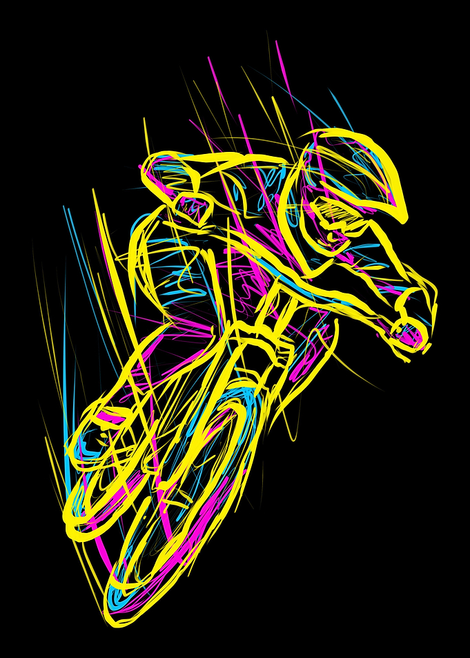 mountain bike line art