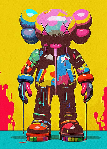 Illustration Kaws Paint