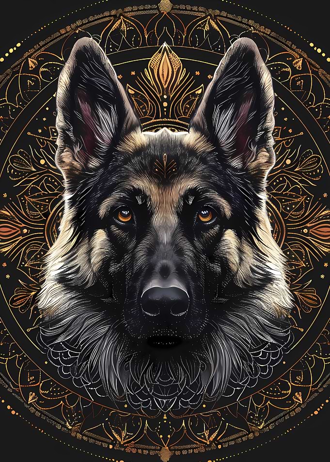 Mandala German Shepherd 2