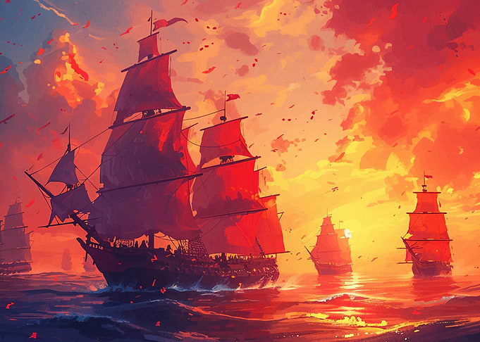 Sailboat Sunset Landscape
