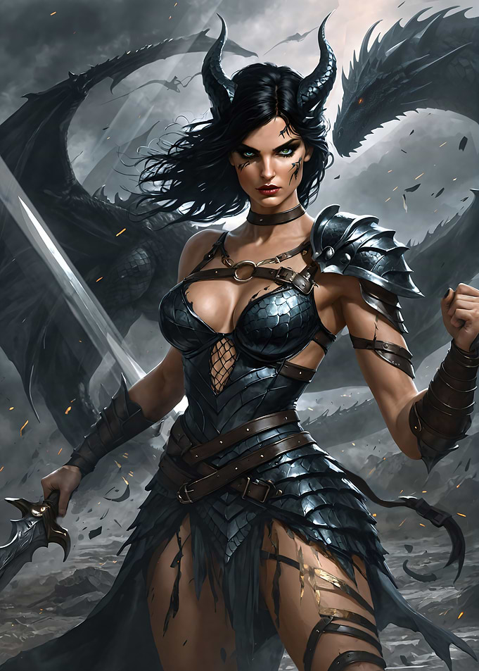 Beautiful dragon warrior
