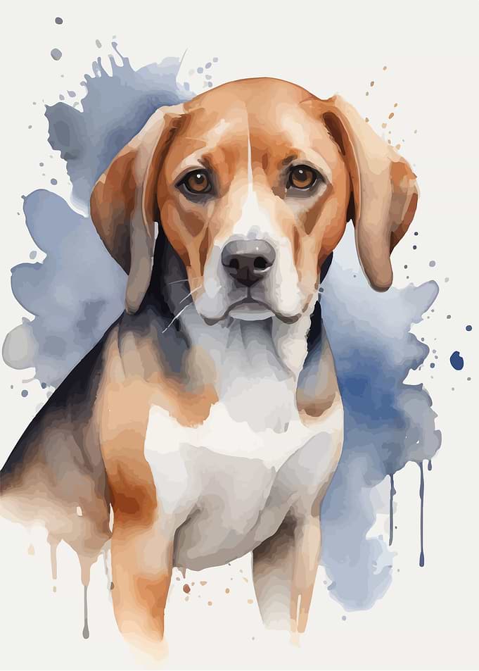 Beagle dog watercolor
